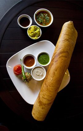 Dosa in white Plate