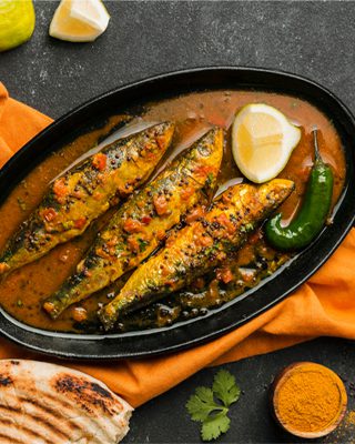 Fish chilly in plate